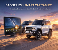 Écran de divertissement arrière Android 11 Funmodern de 14 pouces, écran partagé, résolution 2K 4K compatible avec BYD BAO5 D9 Xiaomi SU7/YU7