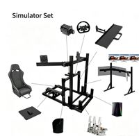 Simulateur de course complet abordable avec chaise, configuration de jeu de conduite robuste pour débutants, ensemble de simulateur de course de niveau débutant