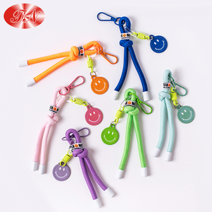 Customized Smiley Keychain Paracord Lanyard Nylon Braided Lanyard Clothing Accessory with Custom Logo