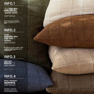Fodera per cuscino quadrata in ciniglia, moderna e minimalista, tinta unita, per divano o <span class=keywords><strong>testiera</strong></span> del letto, ideale per l'arredamento del soggiorno. - Product Image 2
