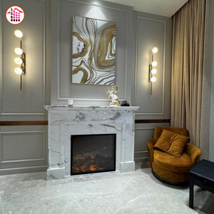 Contour <span class=keywords><strong>de</strong></span> <span class=keywords><strong>Cheminée</strong></span> en Marbre Blanc <span class=keywords><strong>de</strong></span> Luxe, Manteau <span class=keywords><strong>de</strong></span> <span class=keywords><strong>Cheminée</strong></span> en <span class=keywords><strong>Pierre</strong></span> Naturelle Personnalisé pour Villa, Hôtel, Décoration Intérieure Moderne Polie - Product Image 5