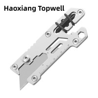 Couteau utilitaire multifonctionnel avec embouts de tournevis, outil portable de poche EDC, multi-outils pour le camping en plein air, la réparation à domicile, en acier 2cr13, en cuir