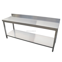 Meja Kerja Dapur Komersial MST Factory Direct SS304 Stainless Steel dengan Rak Bawah, Kaki yang Dapat Disesuaikan, Mudah Dibersihkan