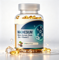 Capsules sous Marque Blanche OEM : Complexe de Magnésium avec Zinc, Vitamine C et L-Théanine pour la Mémoire, la Concentration et le Soutien du Calme