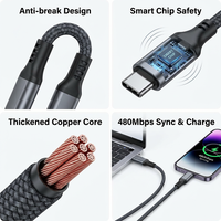 Câble de charge rapide 120W Type-C, câble de charge tressé, interface USB, alliage d'aluminium, câble de charge rapide pour voiture, universel