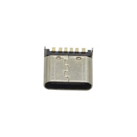 QQX 6-Pin USB Typ-C Buchsenanschluss Horizontal SMT 2 Befestigungspins PCB-Montage Ladebuchse für Powerbanks & Ladegeräte