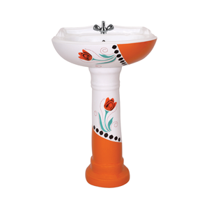 Lavabos Cuadrados de Cerámica de Primera Calidad, Juego de Artículos Sanitarios para Baño, Lavamanos con Pedestal Completo - Product Image 1