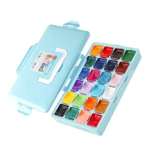 Children's Painting Jelly Gouache Paint 24 Colours 30ml Junior Beginner Adult Professional Portable Paint Set
