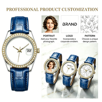 Personalized Photo Printed Ladies Watch Blank Dial Cyclops Date Window Bamboo Grain Band for European Boutique Gift