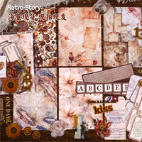 50 feuilles/paquet Pack de matériaux Série Jardin de poupées Matériaux de journalisation rétro Collage décoratif de base
