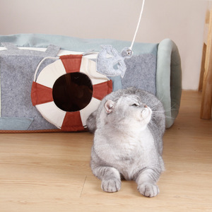 2025 Nieuwe Kattentunnelhok Voor Huisdieren Spelen Tunnelbuis Met Pluche Ballenveer Speelgoed Afneembaar Schattig Kiekeboe Kat Tunnelbed - Product Image 6