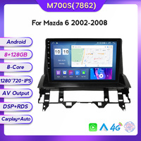 MEKEDE-Reproductor de DVD con Android, radio estéreo con control de voz, GPS, RDS, BT, WIFI, para Mazda 6 2002-2008 8 + 128G