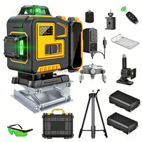 Niveau laser intelligent à 16 lignes, auto-nivelant à 360°, 4x360 ° Niveaux laser rotatifs professionnels 4D à ligne croisée verte