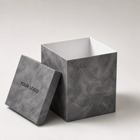 Caixa de Presente com Tampa de Mármore Cinza Carvão, Impressão Personalizada, Rígida, Resistente, Reciclável, Premium, Fornecimento Direto de Fábrica
