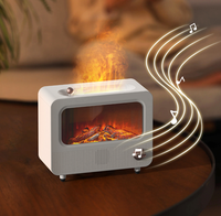 Difusor de aceite esencial único 2024 chimenea llama 3D simulada 7 colores altavoz de diente azul difusor de fragancia inteligente ultrasónico