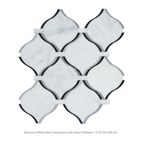 Mosaïque Arabesque en marbre blanc Centurymosaic, découpe au jet d'eau, pierre naturelle, pour mur et sol, mosaïque personnalisée pour cuisine et salle de bain