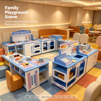 Aires de jeu d'imitation en bois pour enfants, thème restaurant chinois, pour l'intérieur, pour les 3-8 ans, sûres et faciles à assembler, capacité 5 enfants, Chine