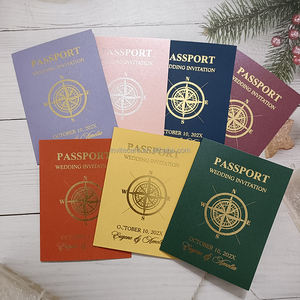 Invitation de mariage à destination de passeport personnalisée en blanc avec étiquettes d'avion en acrylique miroir pour carte d'embarquement - Product Image 6