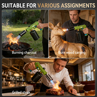Chalumeau au propane robuste et moderne pour l'extérieur (acier inoxydable et alliage de zinc) – Lance-flammes et souffleur de feu pour grillades