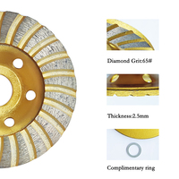 JOWIN Meule diamantée de 125 mm pour meulage d'angle, idéale pour le granit, le marbre et le béton, durable, en forme de coupelle, avec agent de liaison en résine, pour ébavurage, OEM