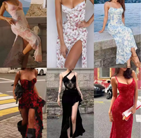 Nuevas fardos de ropa para mujer al por mayor, stock de proveedor, vestidos casuales de manga corta, ropa variada, suministro a granel, vestido maxi