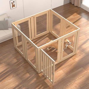 Pagar Anjing & Kucing Transparan dari Kayu untuk Ruang Tamu Dalam Ruangan, Pintu Sambung, Kandang Villa Hewan Peliharaan Shandong - Product Image 1