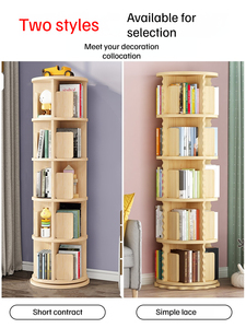 Librería moderna Estantería de madera de rotación redonda simple 4/5 capas 1,2 m 1,5 m de altura Gris Blanco Rosa Azul Amarillo Muebles