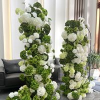Arche de fleurs artificielles blanches de 1,5 à 1,8 m avec structure en acier, style rose et verdure, pour décoration de mariage