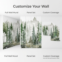 Quadri e Decorazioni Murali, Stampa 3D, Murale Digitale HD Nordico/Moderno con Foresta di Betulle e Nebbia, Stampa Adesiva per Soggiorno