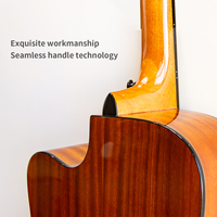 Haute qualité 36/40/41 pouces guitare acoustique épicéa scié en bois massif de style folk Qlossy prix de gros guitare de haute qualité