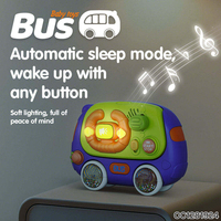 Mini bus scolaire design avec volant, éclairage et musique, jouet éducatif à piles pour bébés et enfants, nouveau jouet sensoriel anti-stress