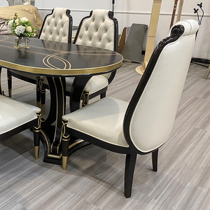 Sang Trọng Hiện Đại Hình Bầu Dục Rắn Gỗ Bàn Ăn Đặt Chất Lượng Cao 6/8 Chỗ Ngồi Hoàn Chỉnh Phòng Ăn Đồ Nội Thất Với Ghế Tùy Chỉnh - Product Image 4