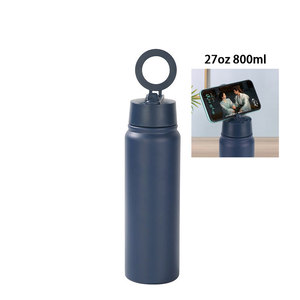 Botella de agua con soporte magnético para teléfono, 800 ml, 27 oz, con pajita, botella de agua aislada al vacío con soporte magnético para celular. - Product Image 6