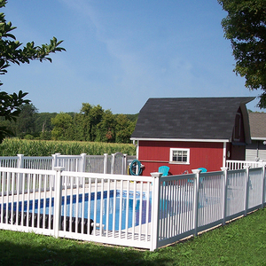Clôture de sécurité pour <span class=keywords><strong>piscine</strong></span> en vinyle PVC écologique résistant aux UV Fentech avec modélisation 3D pour la sécurité de la cour et de la <span class=keywords><strong>piscine</strong></span> - Product Image 3