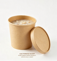 Bol à soupe en papier kraft à paroi simple, épaissi, imperméable, biodégradable, recyclable, jetable, pour bouillie, nouilles, et congee chaude
