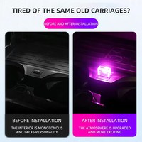 Mini lampe USB pour voiture, lumière d'ambiance portable universelle USB, kit d'éclairage intérieur de voiture LED USB DC 5V pour ordinateur portable, maison, bureau
