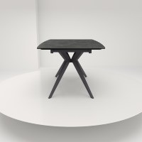 Table à manger extensible en céramique de 11 mm, design simple, surface mate résistante aux rayures, mobilier de cuisine commercial