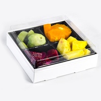 Boîte d'emballage carrée jetable pour desserts et fruits frais avec couvercles transparents – Vente en gros