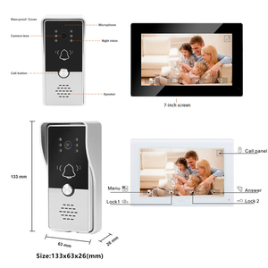 7inch màn hình trong nhà hệ thống video <span class=keywords><strong>intercom</strong></span> trực quan Doorphone Camera Video chuông cửa Bộ dụng cụ điện thoại cho nhà IP biệt thự căn hộ - Product Image 4