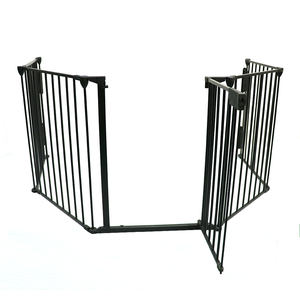 Barrière de sécurité métallique pliante à 5 panneaux, barrière de sécurité pour animaux de compagnie, porte de cheminée, clôture de garde, parc en métal pour bébé - Product Image 2