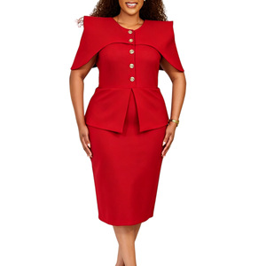 Vestidos <span class=keywords><strong>de</strong></span> Oficina <span class=keywords><strong>de</strong></span> Verano Modernos D628 para <span class=keywords><strong>Mujer</strong></span>, Casuales y Elegantes, Diseño <span class=keywords><strong>de</strong></span> Capa, Cuello Redondo, Dos Piezas con Efecto Ilusión Africana - Product Image 6
