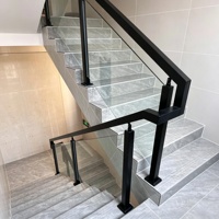Rampe d'escalier en verre sans cadre en acier inoxydable et alliage d'aluminium, qualité 304, antirouille, durable pour villas, hôpitaux et immeubles de bureaux