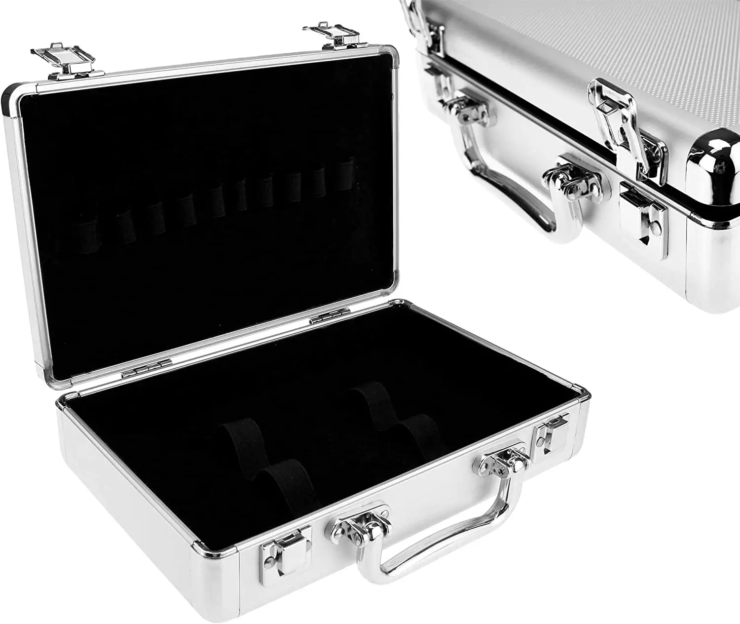 Aluminium Large Hard Flight Carry Case Key Camera Storage Box Tool Briefcase With Foam Backing
