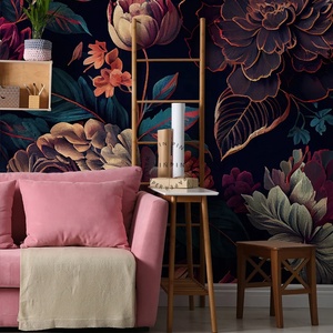 Floral Dark <strong>Wall</strong> <strong>Paper</strong> 3d Home Decoration Mural Wallpaper for Living Room Luxury - Product Image 2