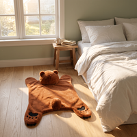 Tapis tufté 3D fait main de marque célèbre, sur mesure, en peluche à poils longs de 10 mm en nylon pour salon moderne