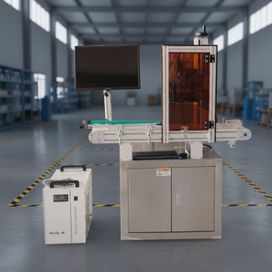 Marqueur laser UV compact à positionnement automatique avec convoyeur, couvercle de protection, marquage de produits irréguliers, machine laser à positionnement CCD - Product Image 1