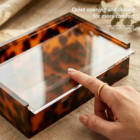 Boîte de rangement moderne pour Mahjong américain à motif écaille de tortue transparente, facile à ranger et à transporter, pour tuiles en acrylique, idéale pour le divertissement familial