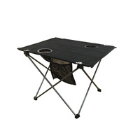 Table de camping pliable portable avec porte-gobelets, table d'appoint extérieure en aluminium 1680D EFT-137