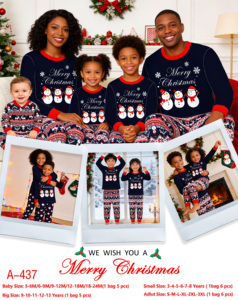 Conjunto de Roupas de Natal 2026 com Novo Design, Pijamas de Algodão Puro para Pais e Filhos, Manga Longa, Estampa de Desenho Animado, Atacado - Product Image 6