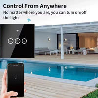 Interrupteur de gradation intelligent de l'UE compatible WiFi sans fil Alexa Google Home 110V/220V Tuya Smart Life écran tactile Support lampe au tungstène